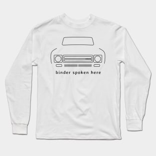 International Harvester Scout "binder spoken here" black outline graphic Long Sleeve T-Shirt